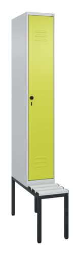 C+P Armoire vestiaire Classic Plus avec banc, largeur de compartiment 300 mm