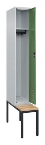 C+P Armoire vestiaire Classic Plus avec banc, largeur de compartiment 300 mm