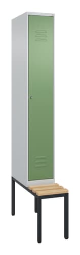 C+P Armoire vestiaire Classic Plus avec banc, largeur de compartiment 300 mm