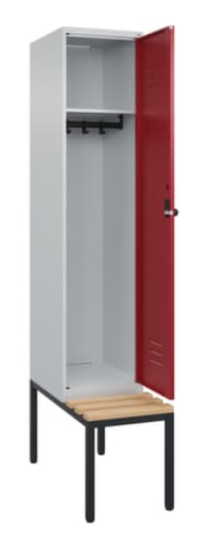 C+P Armoire vestiaire Classic Plus avec banc, largeur de compartiment 400 mm