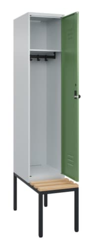 C+P Armoire vestiaire Classic Plus avec banc, largeur de compartiment 400 mm