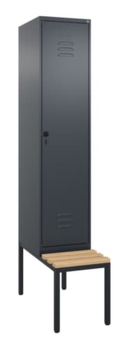 C+P Armoire vestiaire Classic Plus avec banc, largeur de compartiment 400 mm