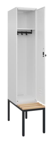 C+P Armoire vestiaire Classic Plus avec banc, largeur de compartiment 400 mm
