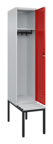 C+P Armoire vestiaire Classic Plus avec banc, largeur de compartiment 400 mm