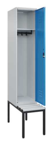 C+P Armoire vestiaire Classic Plus avec banc, largeur de compartiment 400 mm