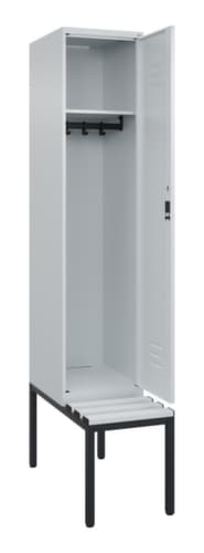C+P Armoire vestiaire Classic Plus avec banc, largeur de compartiment 400 mm