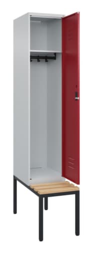 C+P Armoire vestiaire Classic Plus avec banc, largeur de compartiment 400 mm
