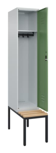 C+P Armoire vestiaire Classic Plus avec banc, largeur de compartiment 400 mm