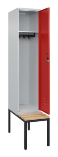 C+P Armoire vestiaire Classic Plus avec banc, largeur de compartiment 400 mm