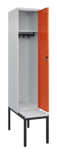 C+P Armoire vestiaire Classic Plus avec banc, largeur de compartiment 400 mm