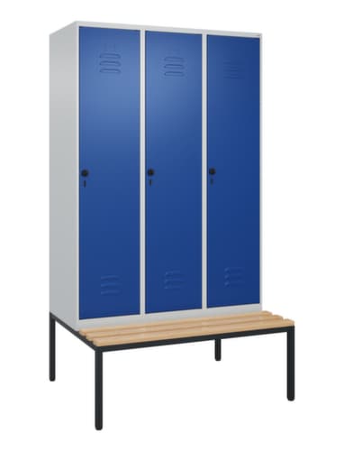 C+P Armoire vestiaire Classic Plus avec banc, largeur de compartiment 400 mm
