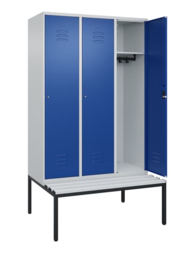 C+P Armoire vestiaire Classic Plus avec banc, largeur de compartiment 400 mm