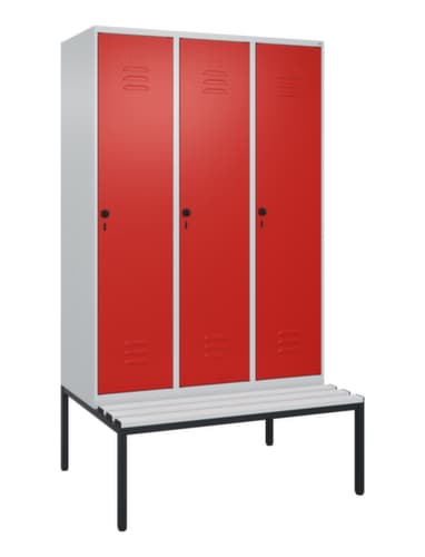 C+P Armoire vestiaire Classic Plus avec banc, largeur de compartiment 400 mm