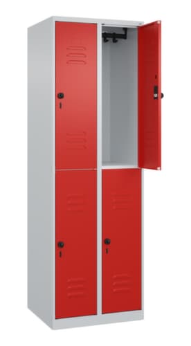 C+P Armoire vestiaire à deux niveaux Classic Plus, largeur de compartiment 300 mm