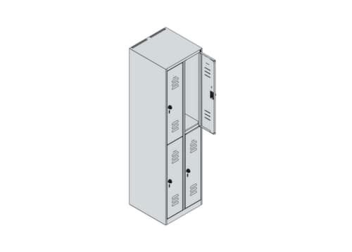 C+P Armoire vestiaire à deux niveaux Classic Plus, largeur de compartiment 250 mm