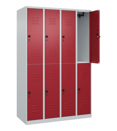 C+P Armoire vestiaire à deux niveaux Classic Plus, largeur de compartiment 300 mm
