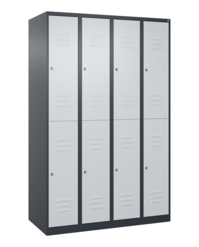C+P Armoire vestiaire à deux niveaux Classic Plus, largeur de compartiment 300 mm