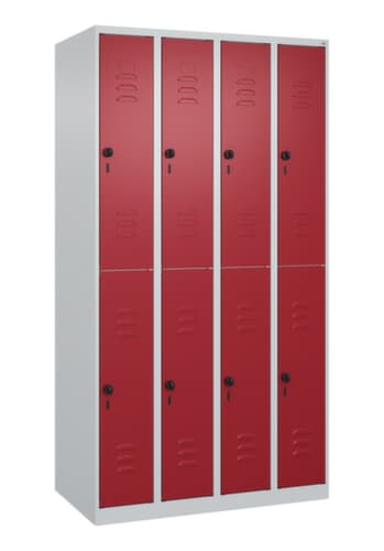 C+P Armoire vestiaire à deux niveaux Classic Plus, largeur de compartiment 250 mm