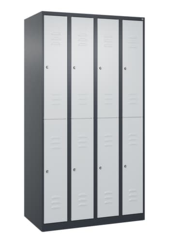 C+P Armoire vestiaire à deux niveaux Classic Plus, largeur de compartiment 250 mm