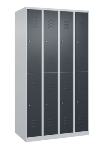 C+P Armoire vestiaire à deux niveaux Classic Plus, largeur de compartiment 250 mm