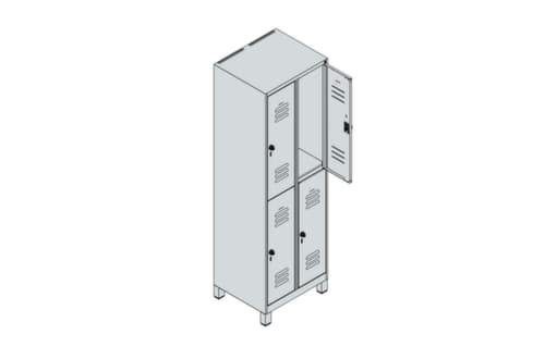 C+P Armoire vestiaire à deux niveaux Classic Plus, largeur de compartiment 300 mm
