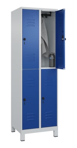 C+P Armoire vestiaire à deux niveaux Classic Plus, largeur de compartiment 300 mm