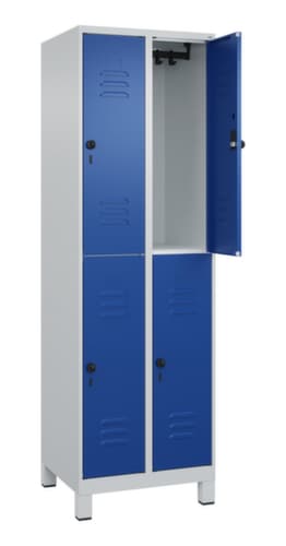 C+P Armoire vestiaire à deux niveaux Classic Plus, largeur de compartiment 300 mm