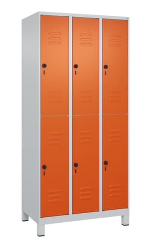 C+P Armoire vestiaire à deux niveaux Classic Plus, largeur de compartiment 300 mm