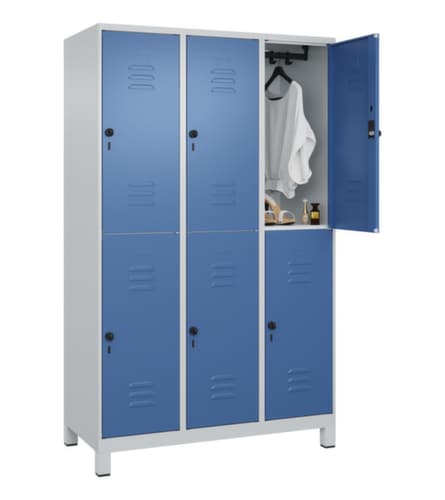 C+P Armoire vestiaire à deux niveaux Classic Plus, largeur de compartiment 400 mm
