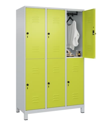 C+P Armoire vestiaire à deux niveaux Classic Plus, largeur de compartiment 400 mm