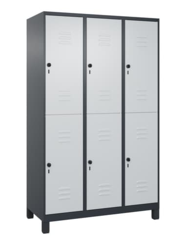 C+P Armoire vestiaire à deux niveaux Classic Plus, largeur de compartiment 400 mm