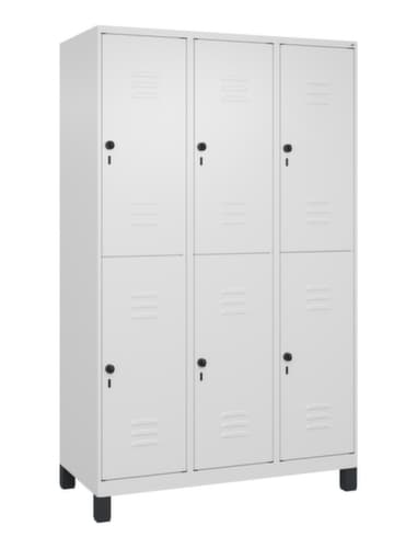 C+P Armoire vestiaire à deux niveaux Classic Plus, largeur de compartiment 400 mm