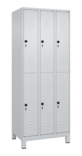 C+P Armoire vestiaire à deux niveaux Classic Plus, largeur de compartiment 250 mm