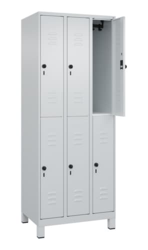 C+P Armoire vestiaire à deux niveaux Classic Plus, largeur de compartiment 250 mm