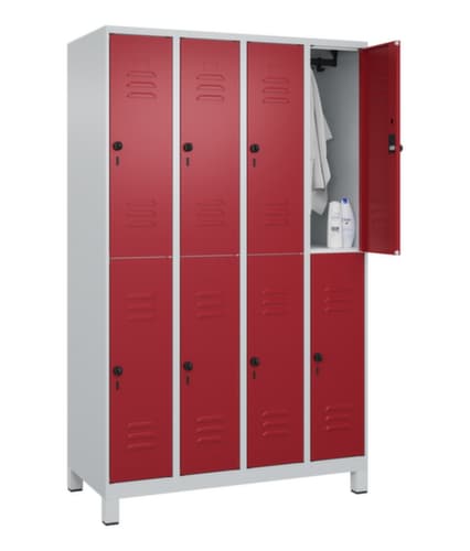 C+P Armoire vestiaire à deux niveaux Classic Plus, largeur de compartiment 300 mm