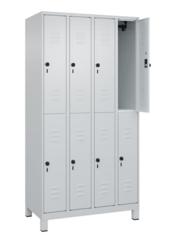 C+P Armoire vestiaire à deux niveaux Classic Plus, largeur de compartiment 250 mm
