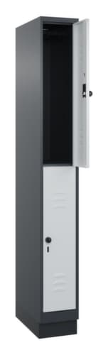 C+P Armoire vestiaire à deux niveaux Classic Plus, largeur de compartiment 250 mm