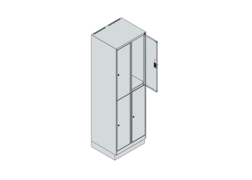 C+P Armoire vestiaire à deux niveaux Classic Plus, largeur de compartiment 300 mm