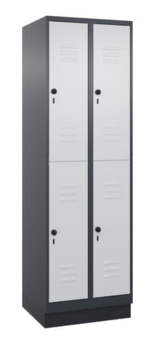 C+P Armoire vestiaire à deux niveaux Classic Plus, largeur de compartiment 300 mm