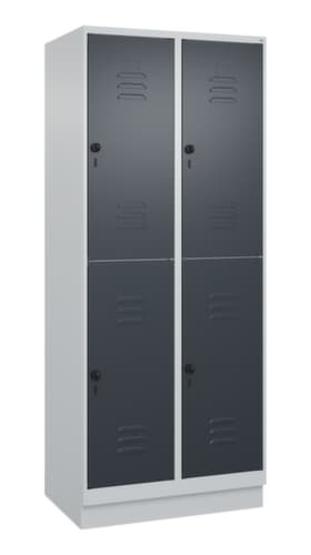 C+P Armoire vestiaire à deux niveaux Classic Plus, largeur de compartiment 400 mm