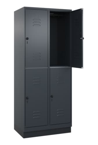 C+P Armoire vestiaire à deux niveaux Classic Plus, largeur de compartiment 400 mm