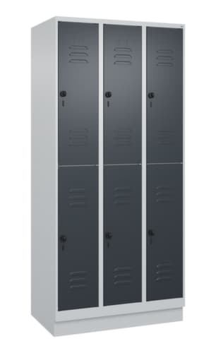 C+P Armoire vestiaire à deux niveaux Classic Plus, largeur de compartiment 300 mm