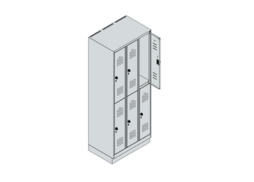 C+P Armoire vestiaire à deux niveaux Classic Plus, largeur de compartiment 250 mm