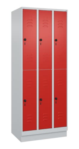 C+P Armoire vestiaire à deux niveaux Classic Plus, largeur de compartiment 250 mm