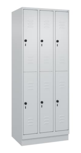 C+P Armoire vestiaire à deux niveaux Classic Plus, largeur de compartiment 250 mm