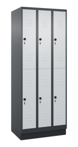 C+P Armoire vestiaire à deux niveaux Classic Plus, largeur de compartiment 250 mm