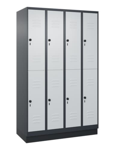 C+P Armoire vestiaire à deux niveaux Classic Plus, largeur de compartiment 300 mm