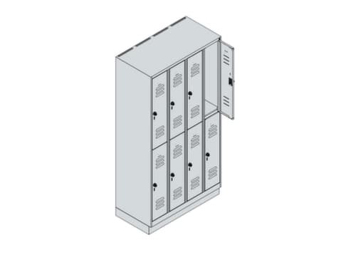 C+P Armoire vestiaire à deux niveaux Classic Plus, largeur de compartiment 250 mm