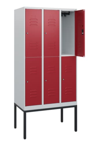 C+P Armoire vestiaire à deux niveaux Classic Plus, largeur de compartiment 300 mm
