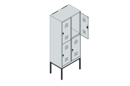 C+P Armoire vestiaire à deux niveaux Classic Plus, largeur de compartiment 400 mm